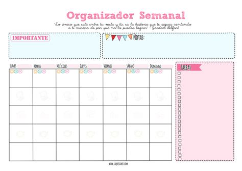 Pin De Amy Cordova Flores En Agendas Calendario Semanal Para Imprimir