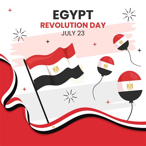Egypt Revolution Day Social Media Background Illustration Flat Cartoon