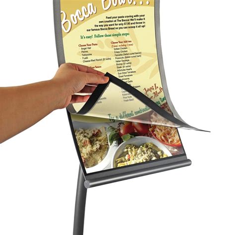 Curved Metal Free Standing Sign Metal Retail Sign Stand