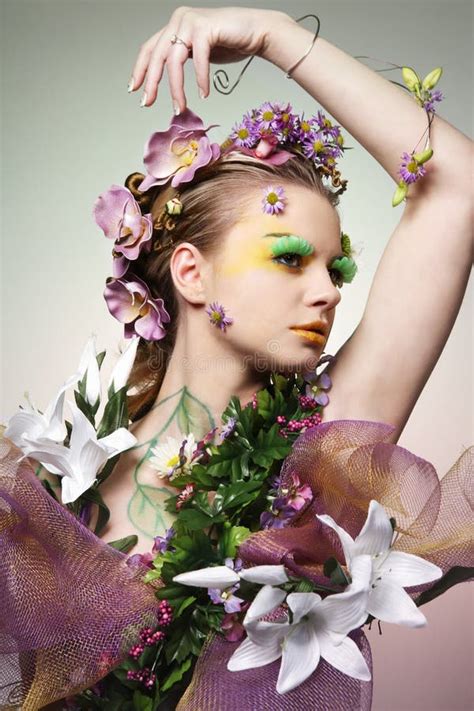 Flower Lady Stock Image Image Of Green Body Love Fresh 8428275