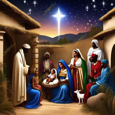 Black Nativity Scene Png Etsy