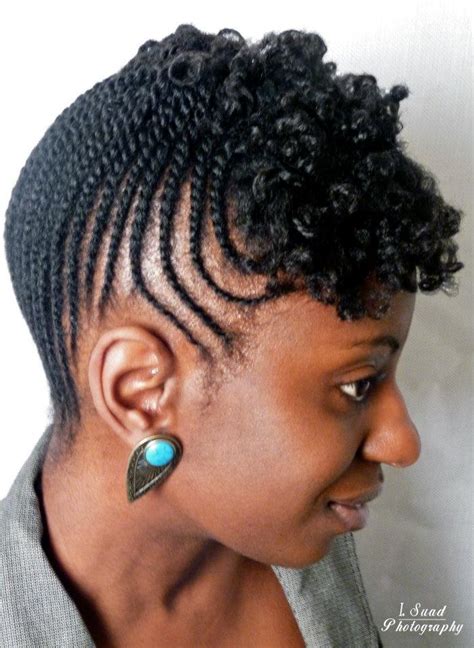 Place a lot of conditioner on your palm and lay the braids on it. Cornrow updo short natural hair | Black Naps