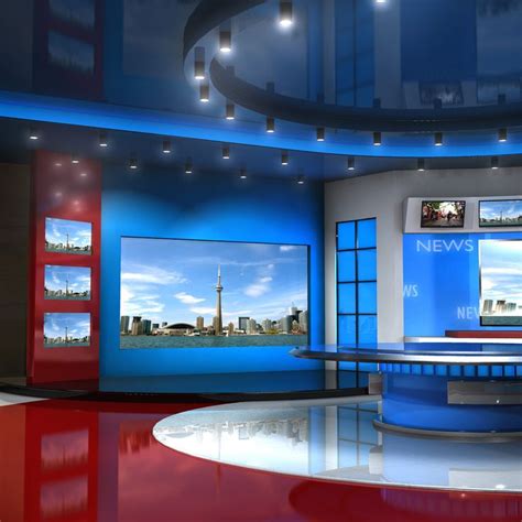 European Virtual Set News Studio 3d Model Virtual Studio