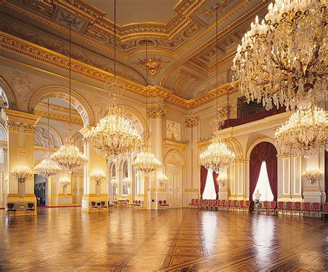 The Beautiful Chandeliers In The Throne Room Of The Royal Palace Of