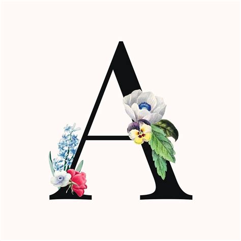 Download Premium Vector Of Flower Decorated Capital Letter A Typography