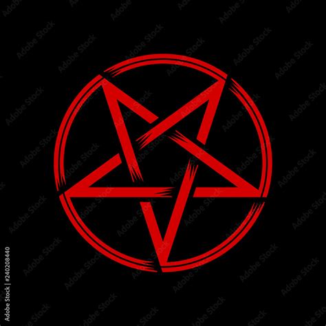 Pentagram Isolated Vector Occultism Symbol Star In Circle Stock Vector