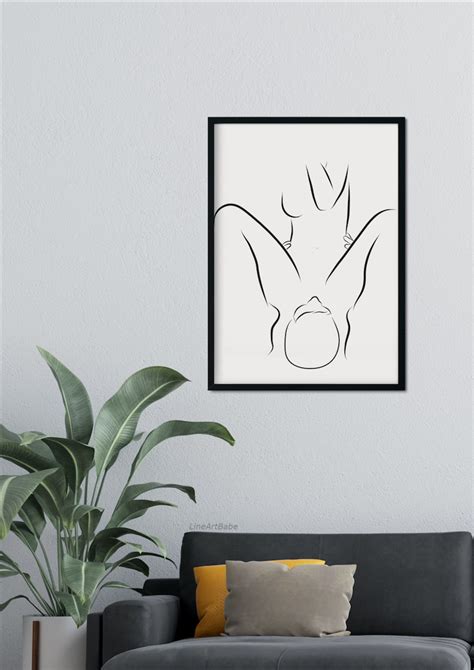 Oral Sex Erotic Line Art Abstract Couple Sex Print Etsy