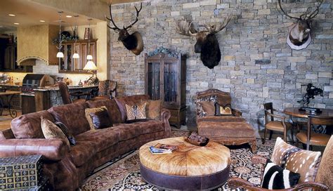 Hill Country Style Leather Sofa Chairs And Ottoman With Western