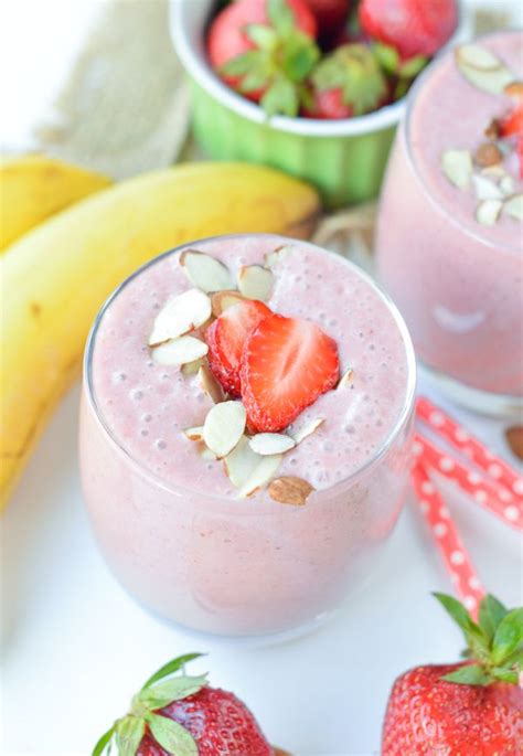 Best diabetic smoothies with almond milk from banana almond milk smoothie diabetic recipe diet plan 101. Strawberry Banana Almond Milk Smoothie - Dairy Free 4g ...