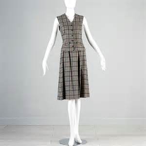 Vintage 70s Pendleton Wool Plaid Skirt Suit Fitted Vest Etsy Plaid