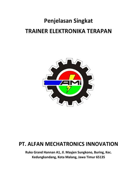 Penjelasan Singkat Trainer Elektronika Terapan Pdf