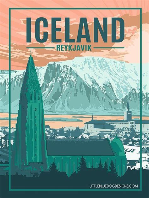 $11.69 with subscribe & save discount. Iceland Reykjavik - Vintage Travel Poster | Travel ...