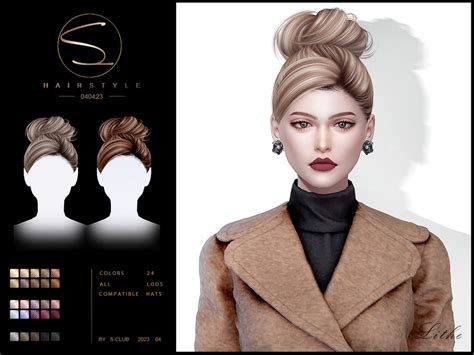 The Sims Resource Paris Updo Hairstyle 020423lithe