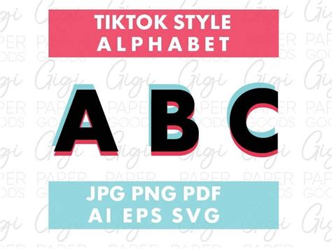 Tik Tok Style Alphabet Svg Tik Tok Svg T Shirt Svg Vector Letters