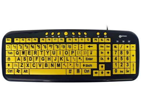 Large Yellow Key Black Print Keyboard Kbc Kbs Yel The Keyboard Company