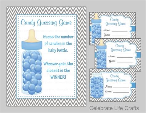 Baby Shower Candy Bottle Guessing Game Sign And Tags Baby Etsy