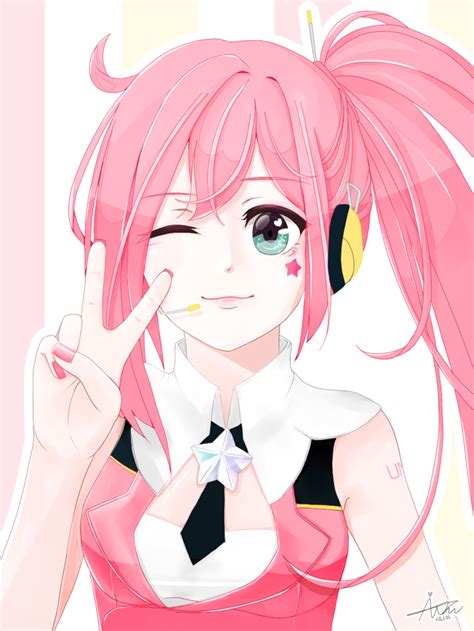 Vocaloid Uni Peace Sign Side Ponytail Bubblegum Pink Say Hi Pink