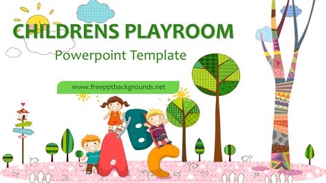 Childrens Playroom Powerpoint Templates Green Nature Free Ppt