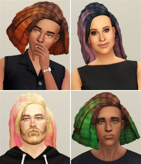 Rusty Nail Crimped Hair Edit Ombre Sims 4 Hairs