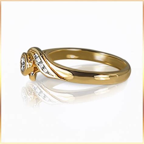 Diamond Bypass Solitaire Ring In 18k Yellow Gold Me Jewellers