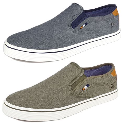 Wrangler odyssey canvas mens casual slip on foam trainers shoes grey 7