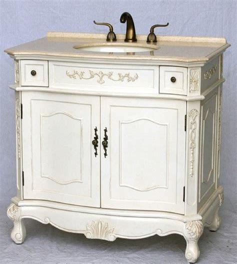 36 Inch Bathroom Vanity Traditional Style Antique White Color 36wx21