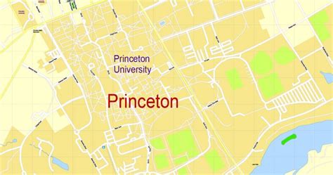 Princeton University Pdf Map Princeton Nj Us Exact Vector Street G