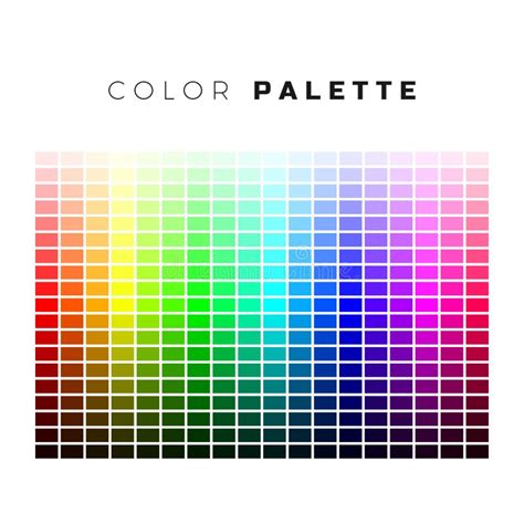 Colorful Palette Set Of Bright Colors Of Rainbow Palette Stock Vector