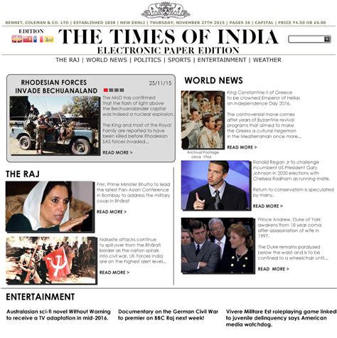 The Times of India ePaper (Revolution! Redux) by KitFisto1997 on DeviantArt