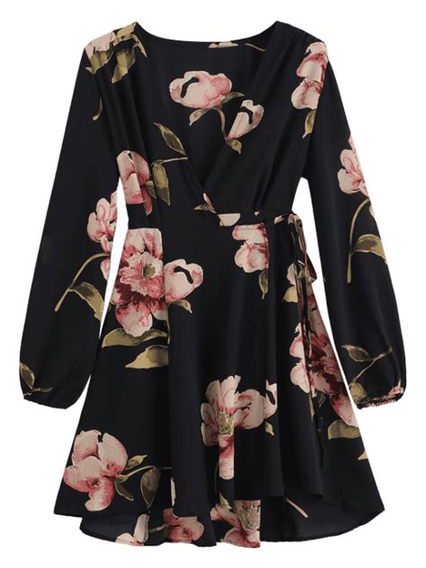 Womens Floral Print V Neck Wrap Dress Womensdress Dresses Dress Wrapdress Floralprint