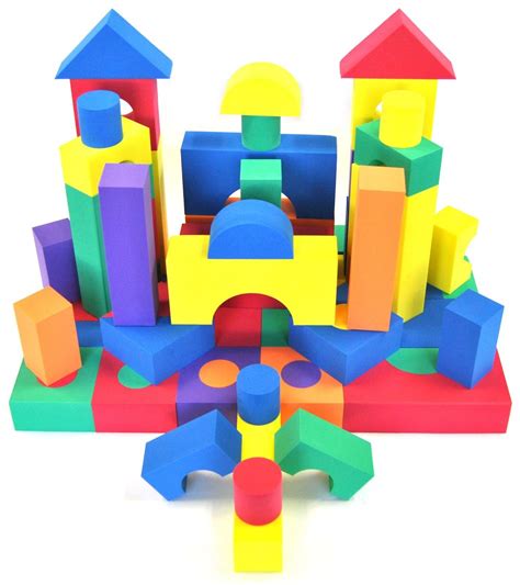 70 Piece Safe Foam Building Play Block Set For Kids Developmental Soft
