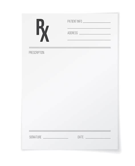 Premium Vector Rx Form Medical Prescription Blank Paper Mockup