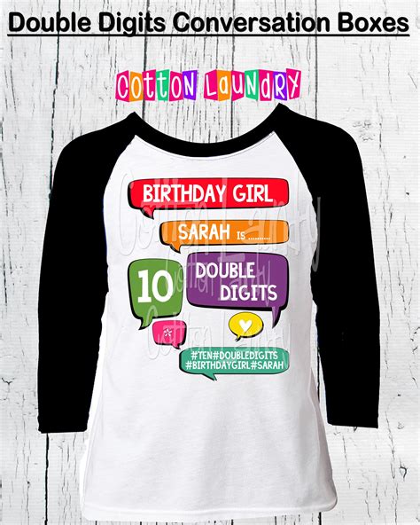 DOUBLE DIGITS Tenth birthday girls birthday birthday | Etsy | Birthday girl shirt, Birthday ...