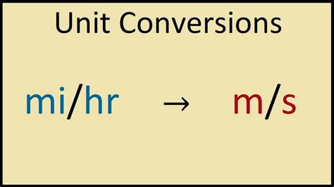 How To Convert Mi Hr To M S Youtube