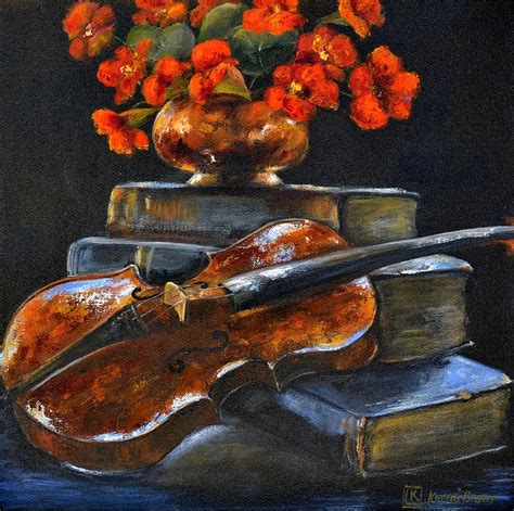 Violin Still Life Painting By Kareni Bester