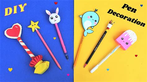 6 Diy Cute Penpencil Toppers Easy Pen Decoration Ideas Back To