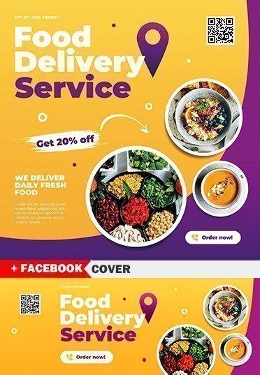 Food Delivery Service PSD Flyer Template 36619 Styleflyers