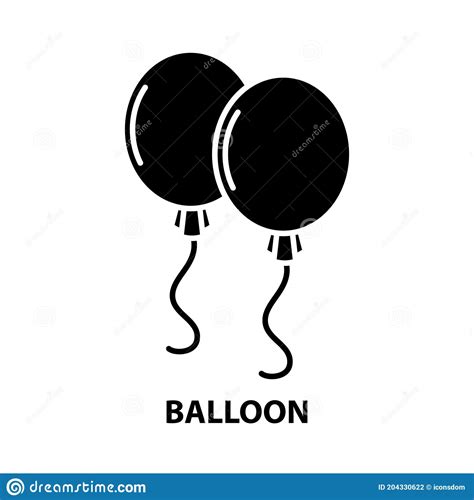 Balloon Symbol Icon Black Vector Sign With Editable Strokes Concept