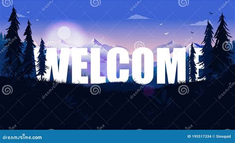 Welcome Screen Illustration Of Beautiful Nature Landscape With The
