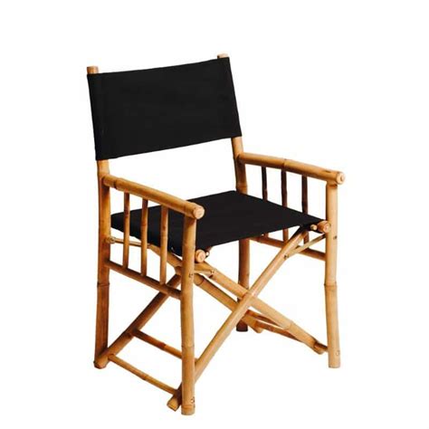 Bamboo Directors Chair Black South Coast Party Hire