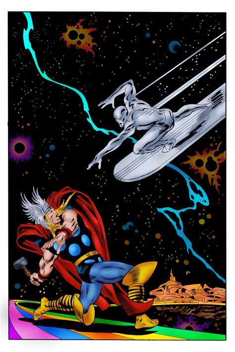 A John Buscema Commission Of Silver Surfer 4 Which Pits Silver Surfer