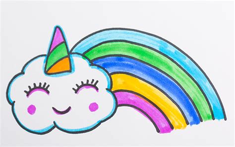 Draw Unicorn Clouds How To Draw