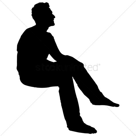 Silhouette Of A Man Sitting Vector Image 1455958