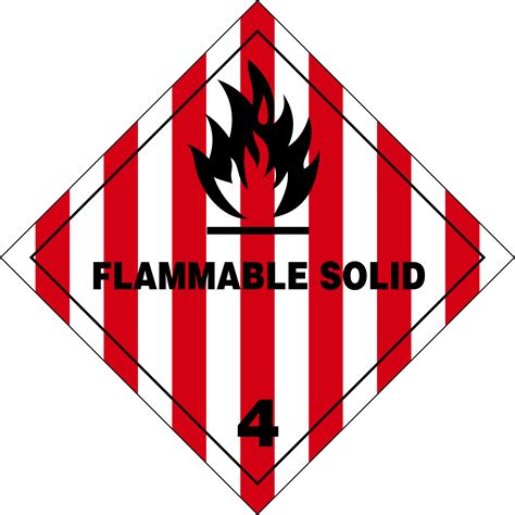 Class 4 Other Flammable Substances Placards And Labels According 49