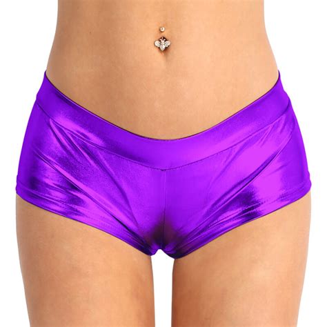 Women Metallic Leather Booty Shorts Zipper Wetlook Hot Pants Rave Dance Clubwear Ebay
