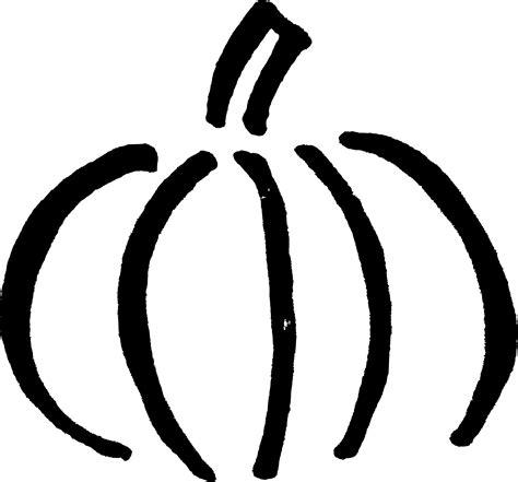 Pumpkin Black And White Clipart Hand Drawn Pumpkin Outline