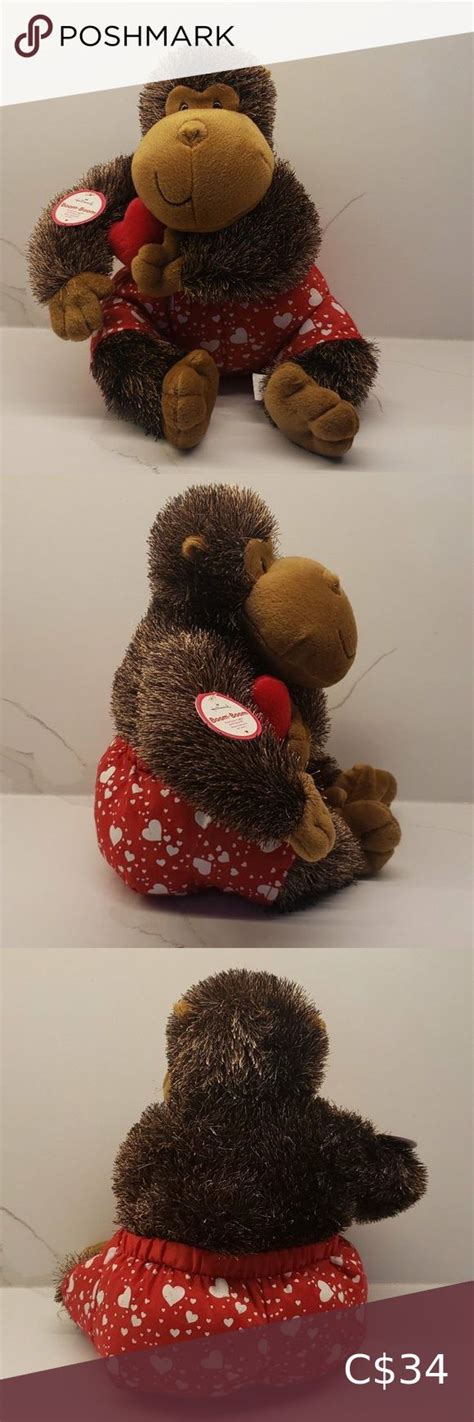 Hallmark Boom Boom Monkey Valentines Day Brown Heart Throbs 12 Light