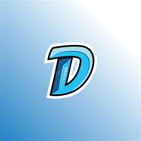 Initial D Mascot Logo Vector Lettermark Esport Logo Emblem Stock