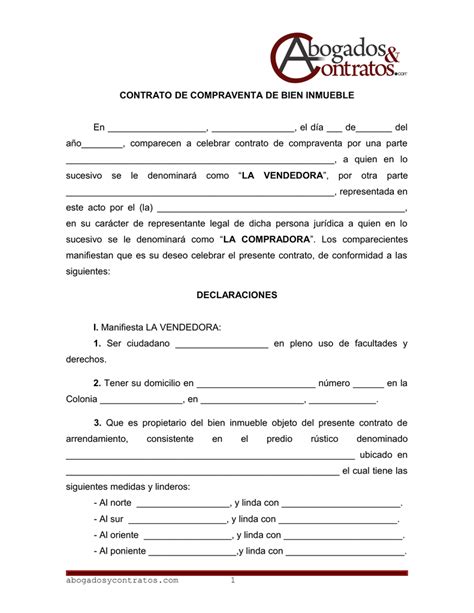 Contrato De Compraventa De Inmuebles 1 Pagos Propiedad Images