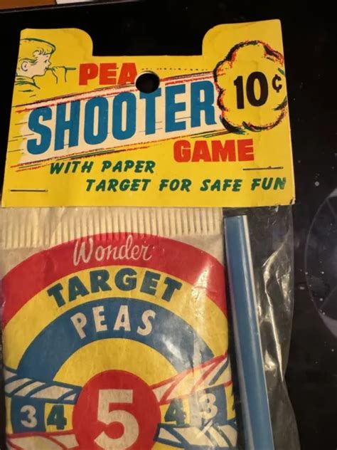 1960s Pea Shooter W Pea Shooters W Straw W Paper Targetpeas 10 Cents